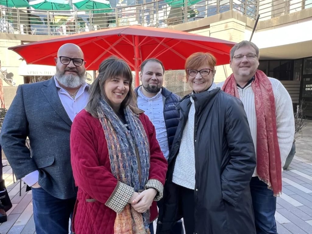 Tom West, Laura Henninghausen, Chris Escobar, Leslie Gordon and Mack Headrick have come together to create ArtsCapital|Atlanta along with countless other arts leaders. (Photo by Maria Saporta.)