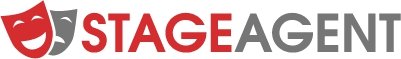 StageAgent logo, a red comedy mask partially covering a gray drama mask with "Stage" in red letters and "agent" gray letters.